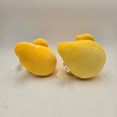2 Easter Spring Duck Plush Set with Blue and Orange Bunny Ear