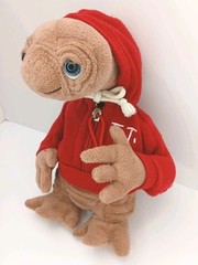 Vintage Universal Studios E.T. Plush 8” Red Hooded Sweatshirt Stuffed Toy