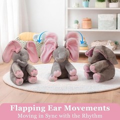 Animated Peek-a-Boo Elephant Toy for Babies and Toddlers