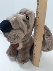 Vintage 1981 Ganzbros Wrinkles Hound Dog Puppy Plush 9″ Gray Stuffed Animal 326