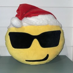 Emoji Yellow Cool Sunglass Smiley Face Pillow Plush Christmas Santa Clause Hat