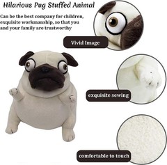 Cute and Comical 6” Pug Plushie – Perfect Gift for Birthdays and Valentine’s