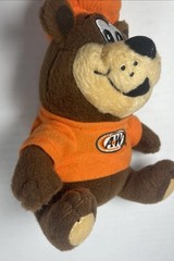 A&W Rooty the Great Root Bear Plush 7” Orange Hat – 2022 Tag Fast Food Mascot