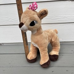 Rudolph Red-Nosed Reindeer Clarice Plush Dan Dee Pink Bow Toy Stuffed 15″