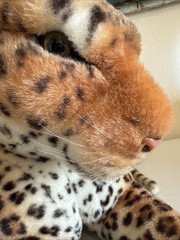 Large Realistic Lying Leopard Cheetah Plush Kelly Toy Stuffed Animal 28 Inches