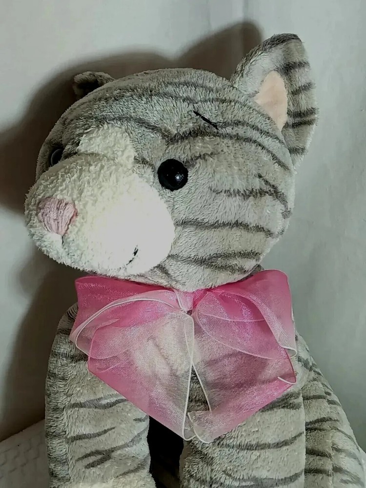 Golden Bear Co. Cat / Kitty Plush 19″ Stuffed Animal With Pink Bow Adorable