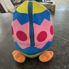 Zip Up Easter Egg Plush Standing With Easter Chick Multi Color Soft Clean 8 inch