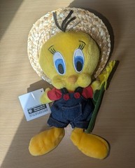 1999 WARNER BROS. STUDIO STORE ‘Tweety Sunflower’ Plush Bean Bag (NWT)