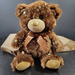 Kellytoy Original Brown Iridescent Stars 9″ Plush Bear 2020 Stuffed Animal