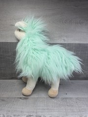 The Petting Zoo Llama Teal Aqua 16″ Plush Hairy Alpaca Llama Stuffed Animal b268