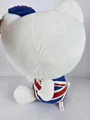 Hello Kitty United Kingdom Themed Plush Sideways 14 Inch Medium Size Round 1 New