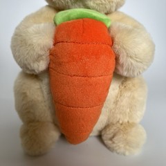 FAO Schwarz Bunny Rabbit Glow Brights Toy 12” Plush LED Light Up Carrot + Sound