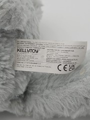 Kellytoy Bunny Rabbit Gray Plush Stuffed Animal Crinkle Pink Floral Ears 16″