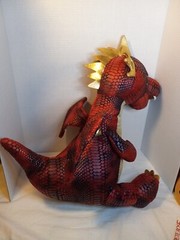 Hug Me Large Stuffed Gold and Red Dragon 18″ Roaring and Eyes light up Works!