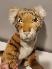 Hansa Sitting Tiger Cub Plush 4263 Realistic Handmade Stuffed Animal Seated Cat