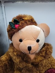 RARE JC Penney Holiday Collection Golden Bear Co Christmas Plush Fur Coat Bear