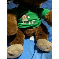 Wishpets Bentleyville Tour of Lights Moose Plush Green Hoodie Santa Brown 84818