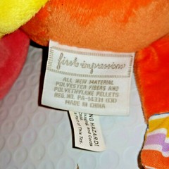 First Impressions LION Orange Blue Pink Yellow Velour Soft 11in Plush Swirls