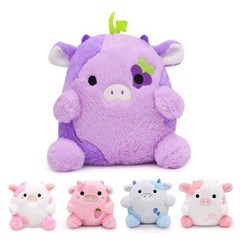 LMTGLDT Cow Plush 9 inches (H) x 9 (L) x 2 (W), Purple