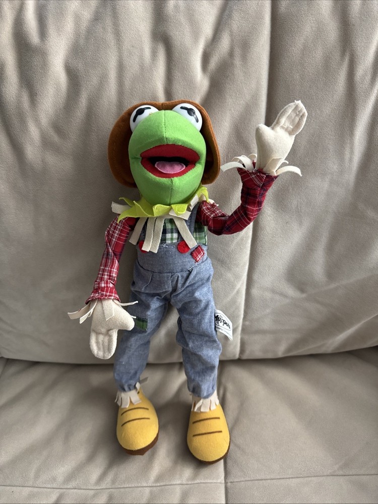 Vintage Kermit The Frog Muppets Wizard Of Oz Scarecrow Nanco Posable Doll 14”
