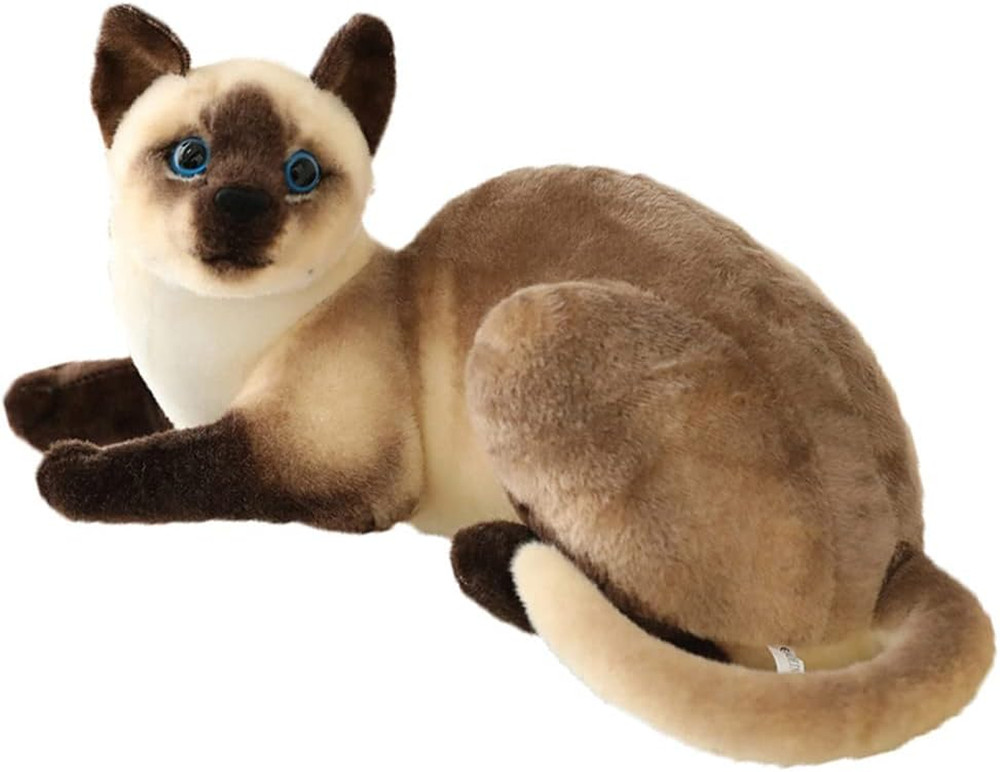 Siamese Cat Stuffed Animal, Shorthair Cat Realistic Plush Cat Stuffed Toys, Gift