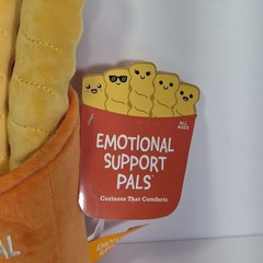 New Emotional Support Crinkle Fries Plush Toy Funny Gift Orange Yellow NWT