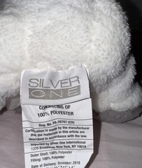 Silver One 11 Inch Sitting Puppy Dog Plush Gray White Stuffed Animal Sewn Eyes
