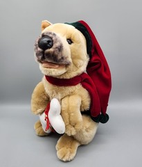 E&J Classic German Shepherd Dog Plush Christmas Santa Hat Scarf 16″ Stuffed HTF
