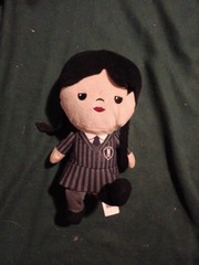 Wednesday Addams Small Black Gray Plush Doll Soft Stuffed Toy