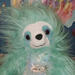 🦄Made Exclusively For Hobby Lobby Fluffy {Sloth} Teal Color Sequin Belly Plush!
