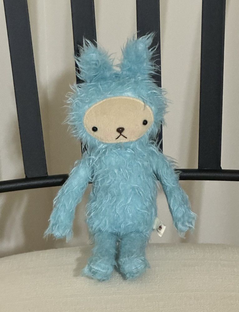 Rare Early Era Bijoukitty Artisan Handmade Plush Doll – Blue 12″