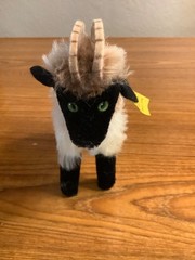 Steiff Snucki Mountain Sheep 1960s Mohair Plush ID Button Tag 12cm 5in Vintage