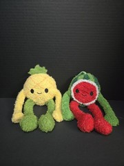Lot Of 2 Fiesta Plush Noodlez Series 2 Pineapple & Watermelon 9″