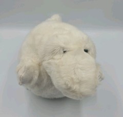 Unipax Albino Alligator Plush W/ Beaded Blue Eyes 17″ In GUC Plump Round White