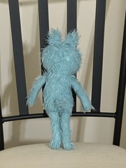 Rare Early Era Bijoukitty Artisan Handmade Plush Doll – Blue 12″
