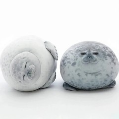 Cute Chubby Seal Plush Pillow 3D Stuffed Sea Lion Doll Sleeping Cushion Toy Gift