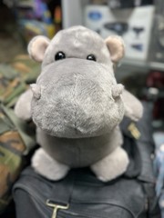 Aurora Gray Hippo Plush Stuffed Animal Medium Size 12” for Ages 3-7 Years