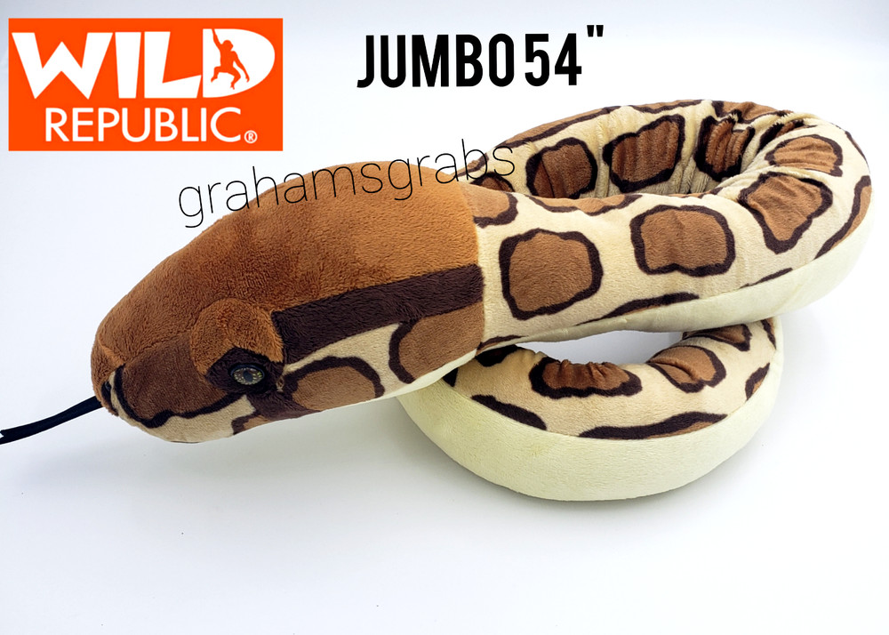 WILD REPUBLIC BURMESE PYTHON SNAKE HUGE JUMBO PLUSH STUFFED ANIMAL TOY 54″ NEW