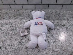 USA Navy Military Bear, Beanbag Plush, White, w/Tags 8″