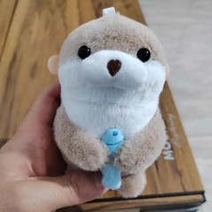 Adorable PLUSH OTTER, 4.25 in, Plush Faux Fur for charms, Bag Charm, or Keychain