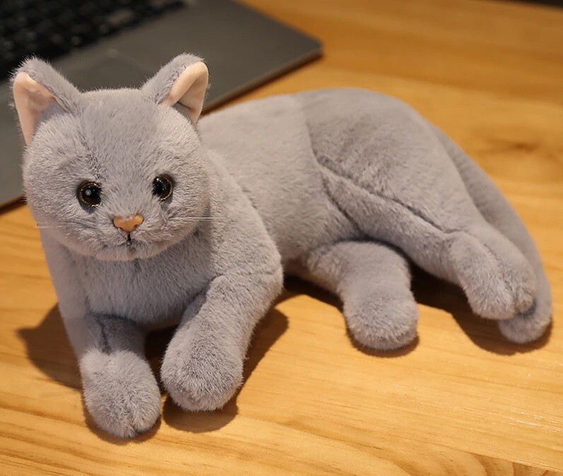 Gray Kitten Cat 12 Inch Stuffed Animal Plush Toys Toddler Doll Kids Gifts
