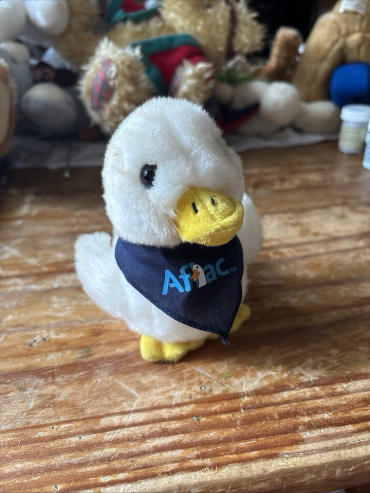 Aflac Duck Talking Plush Toy White Mascot Bandana Promotional 6 Inch