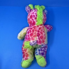 Kellytoy Rainbow Giraffe Plush Stuffed Animal Zoo 15in. Toy 2017 Neon Multicolor