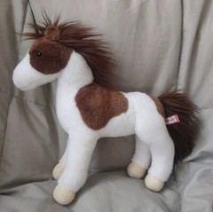Douglas Cuddle Toys Pinto Pony Paint Horse Foal Plush Brown White Horse 12″