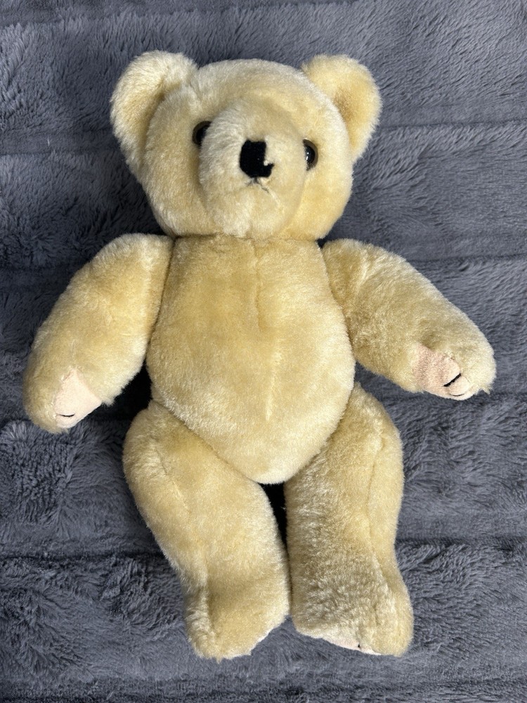 Vintage Golden Teddy Bear Hand Stitched Details 12”