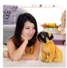 small cute Plush dog toy simulaiton Squating pug doll gift about 25cm