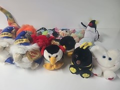 9 puffkins plush lot And 5 Beanie Babies Lot