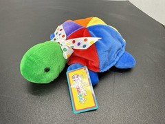 Vintage Menagerie First & Main Babe E Turtle Beanie Rattle Plush 10″ HTF W/ Tag