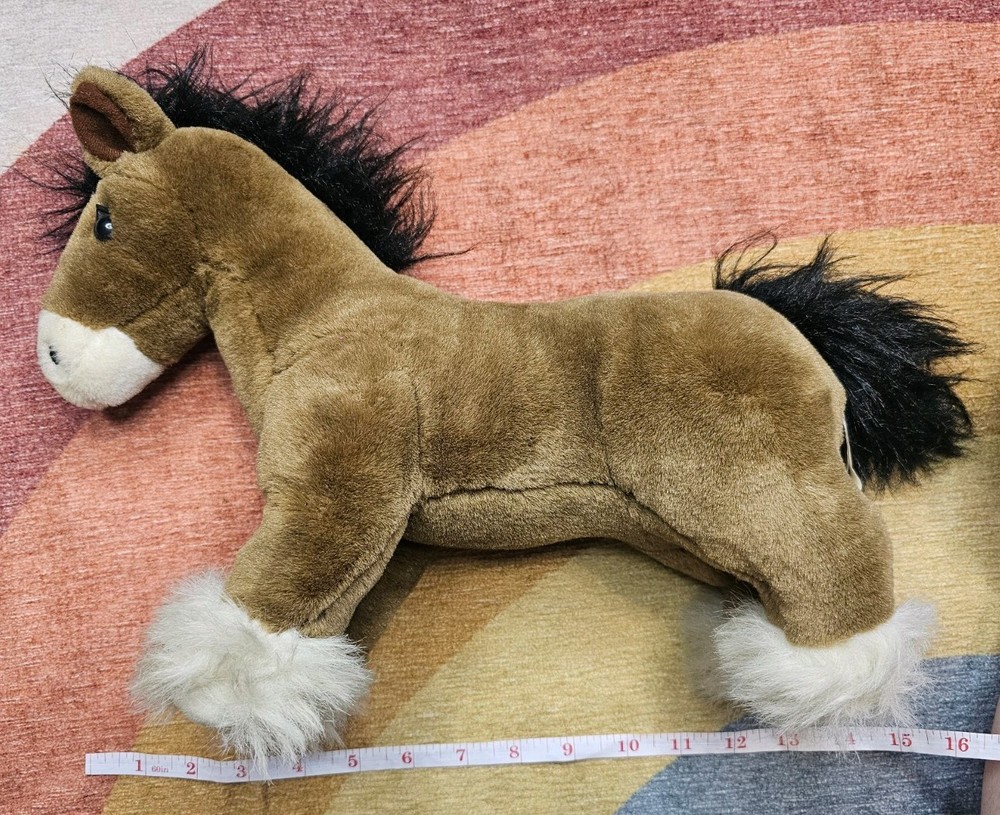 Vintage 1995 Plush Horse Stuffed Animal 16” – K-M International Brown White