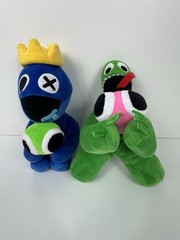 Rainbow Friends Plush Lot of 2 Blue & Green Monsters Holding Items